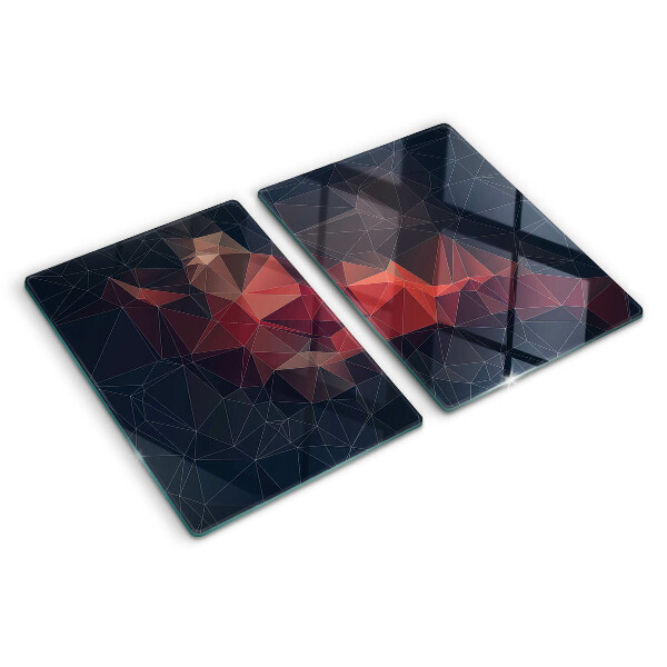 Snijplanken glas Abstracte geometrie in rode tinten
