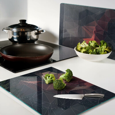 Snijplanken glas Abstracte geometrie in rode tinten