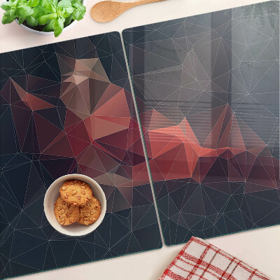 Snijplanken glas Abstracte geometrie in rode tinten