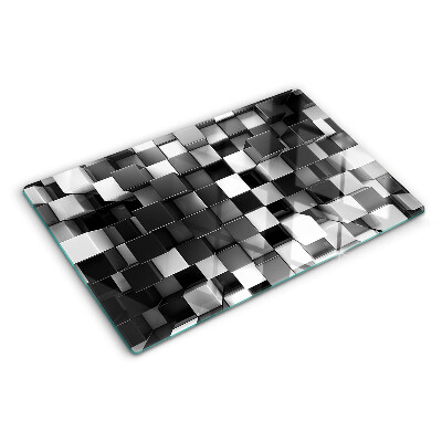 Snijplanken van glas Schaakbordmotief in zwart-wit tinten