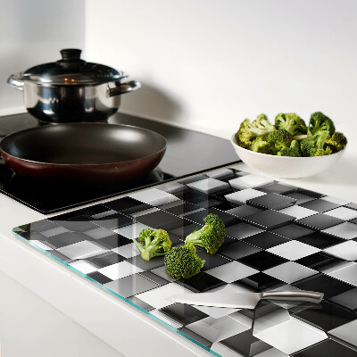 Snijplanken van glas Schaakbordmotief in zwart-wit tinten