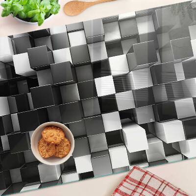 Snijplanken van glas Schaakbordmotief in zwart-wit tinten