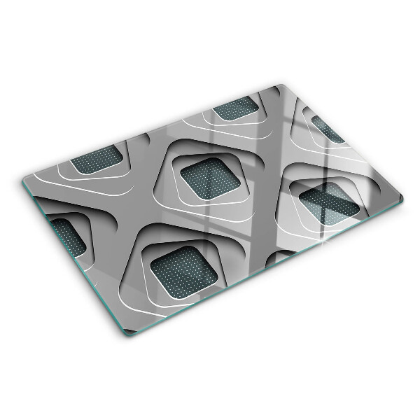 Snijplanken glas Geometrische patronen in grijstinten
