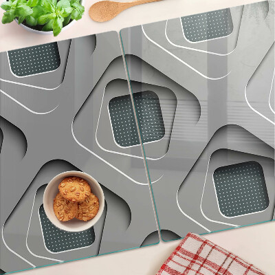 Snijplanken glas Geometrische patronen in grijstinten