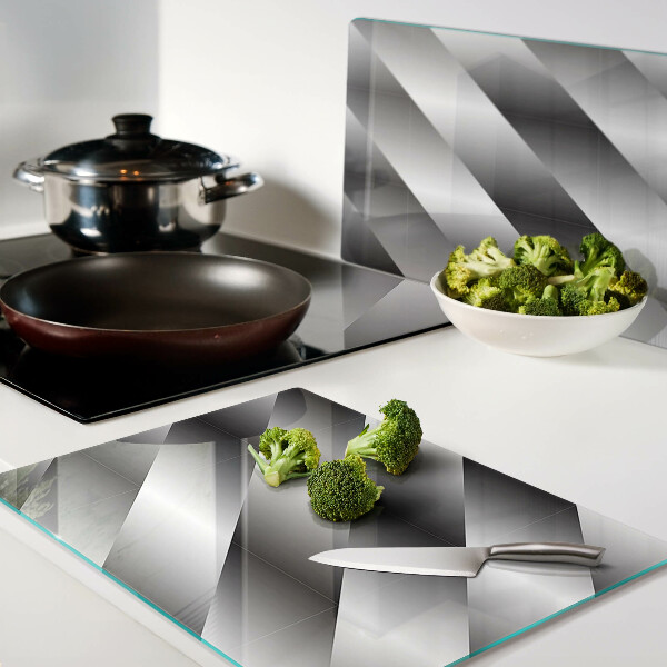 Glazen snijplanken Geometrische patronen in grijstinten