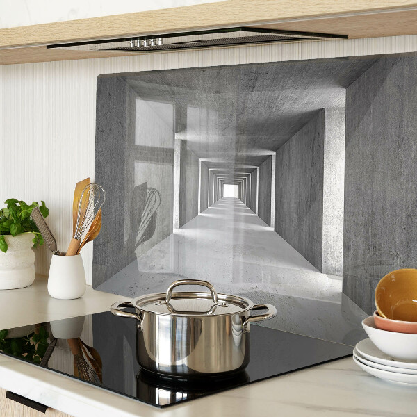 Snijplanken van glas Architectonische tunnel in grijstinten