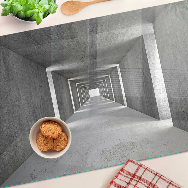 Snijplanken van glas Architectonische tunnel in grijstinten