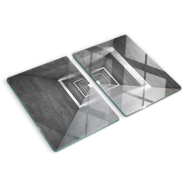 Snijplanken van glas Architectonische tunnel in grijstinten