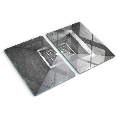 Snijplanken van glas Architectonische tunnel in grijstinten