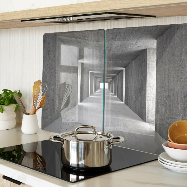 Snijplanken van glas Architectonische tunnel in grijstinten