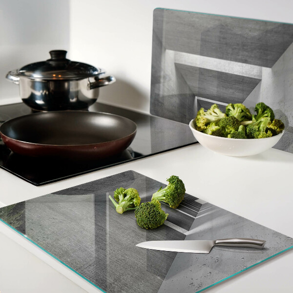 Snijplanken van glas Architectonische tunnel in grijstinten