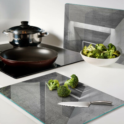 Snijplanken van glas Architectonische tunnel in grijstinten