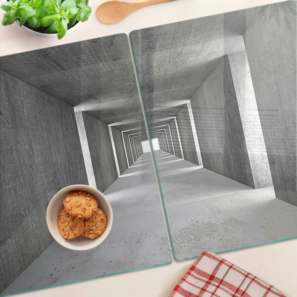 Snijplanken van glas Architectonische tunnel in grijstinten