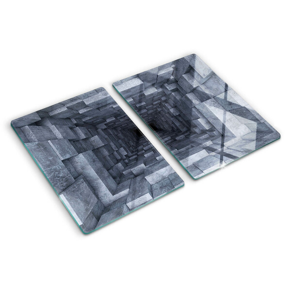 Snijplanken van glas Diepgatillusie