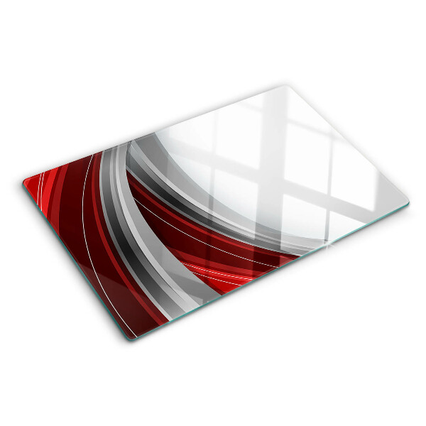 Snijplanken glas Abstracte golven in rood en grijs