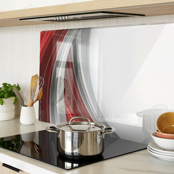 Snijplanken glas Abstracte golven in rood en grijs