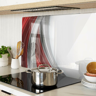 Snijplanken glas Abstracte golven in rood en grijs