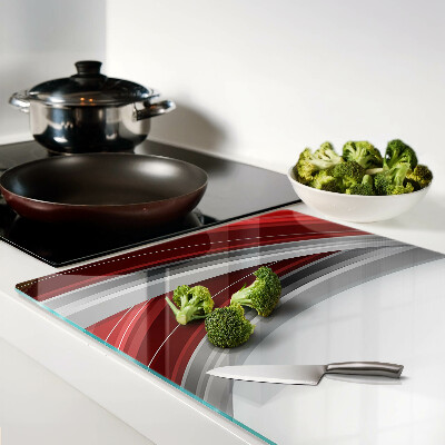 Snijplanken glas Abstracte golven in rood en grijs