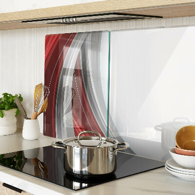 Snijplanken glas Abstracte golven in rood en grijs