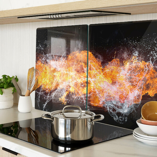 Snijplanken van glas Vuur en water