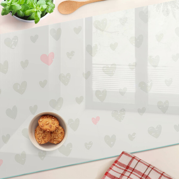 Snijplanken glas Harten in verschillende kleuren