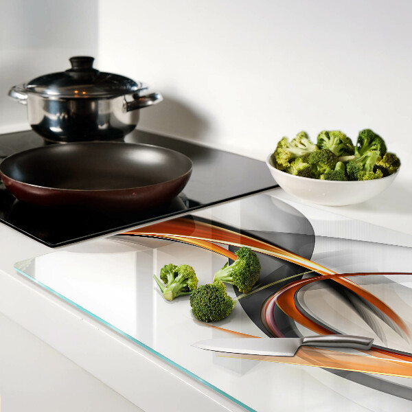 Glazen snijplanken Abstracte golven in goudtinten