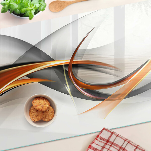 Glazen snijplanken Abstracte golven in goudtinten