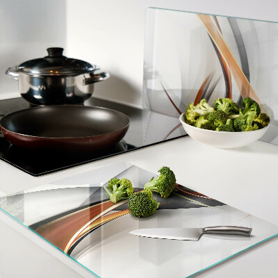 Glazen snijplanken Abstracte golven in goudtinten