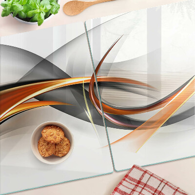 Glazen snijplanken Abstracte golven in goudtinten