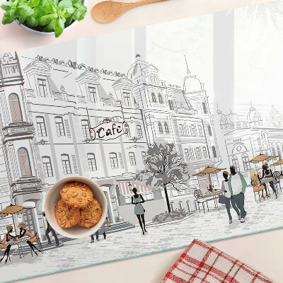 Snijplanken van glas Het caféleven in de stad