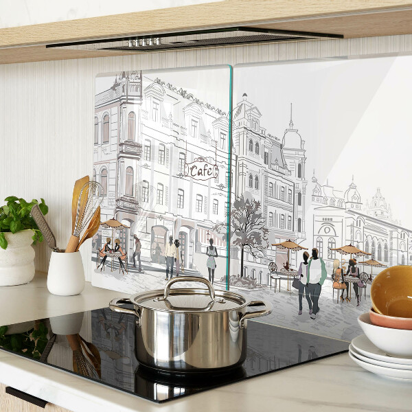 Snijplanken van glas Het caféleven in de stad