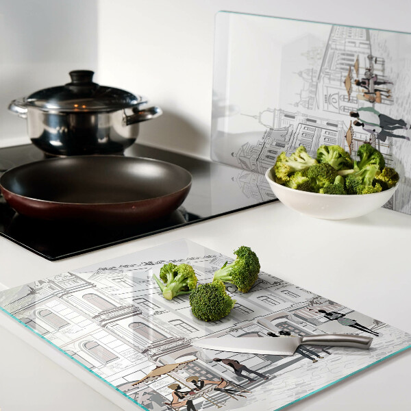 Snijplanken van glas Het caféleven in de stad