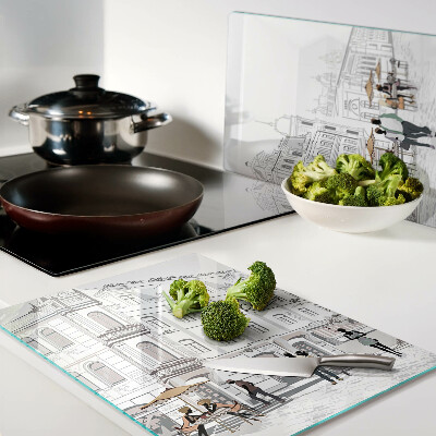 Snijplanken van glas Het caféleven in de stad