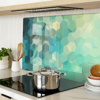 Snijplanken glas Geometrische zeshoeken in verschillende blauwtinten