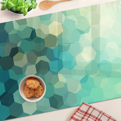 Snijplanken glas Geometrische zeshoeken in verschillende blauwtinten