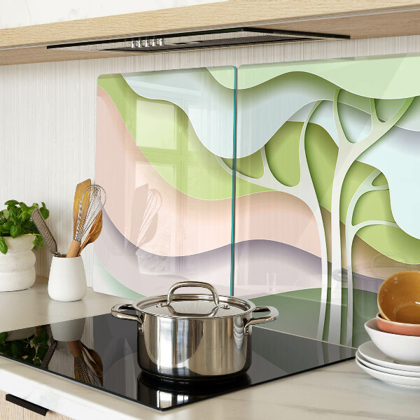 Glazen snijplanken Abstracte golven in pastelkleuren