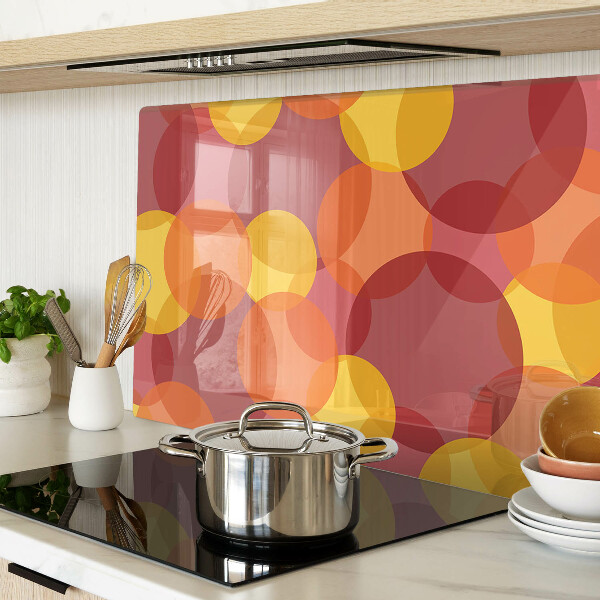 Glazen snijplanken Kleurrijke cirkels in warme tinten.