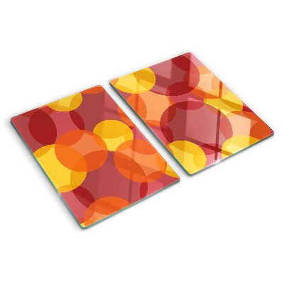 Glazen snijplanken Kleurrijke cirkels in warme tinten.