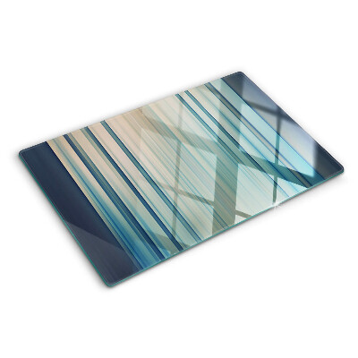 Snijplanken van glas Abstracte lijnen in blauwe tinten