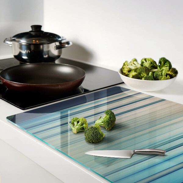 Snijplanken van glas Abstracte lijnen in blauwe tinten