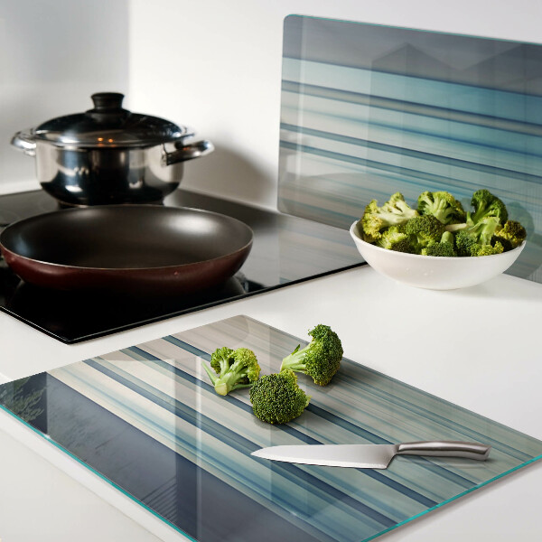 Snijplanken van glas Abstracte lijnen in blauwe tinten