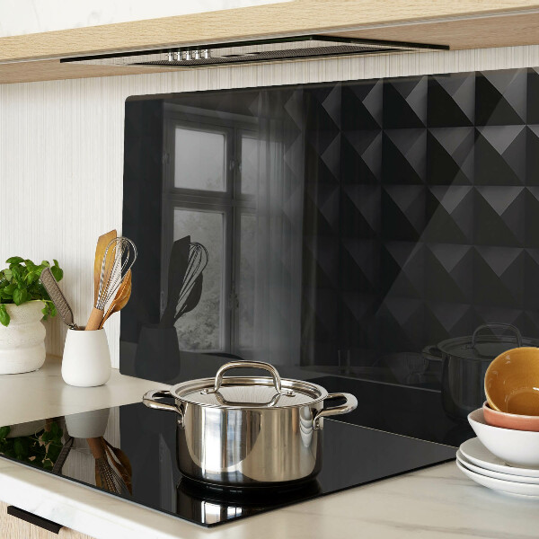 Glazen snijplanken Geometrische patronen in verschillende tinten zwart.