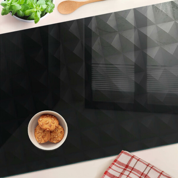 Glazen snijplanken Geometrische patronen in verschillende tinten zwart.