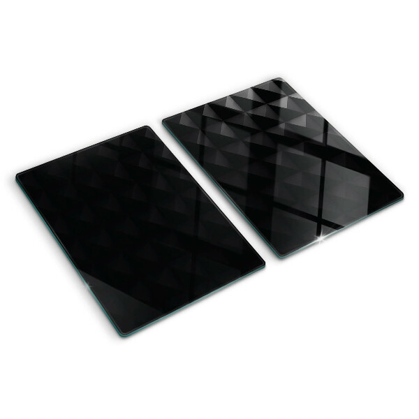 Glazen snijplanken Geometrische patronen in verschillende tinten zwart.