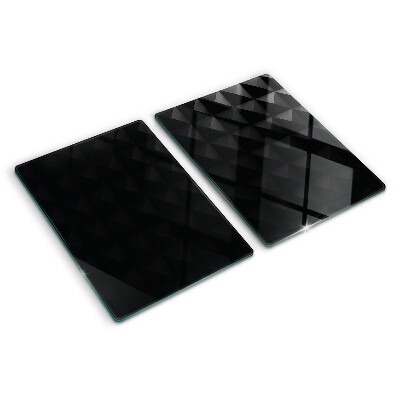 Glazen snijplanken Geometrische patronen in verschillende tinten zwart.