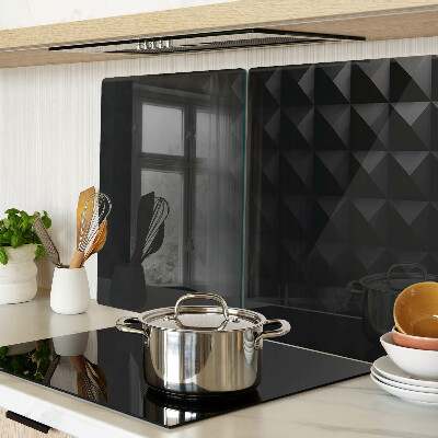 Glazen snijplanken Geometrische patronen in verschillende tinten zwart.