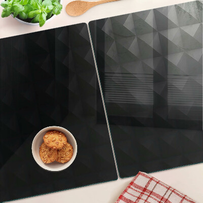 Glazen snijplanken Geometrische patronen in verschillende tinten zwart.
