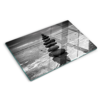 Snijplanken van glas Strandstenen in zwart-wit