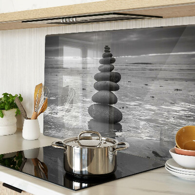 Snijplanken van glas Strandstenen in zwart-wit
