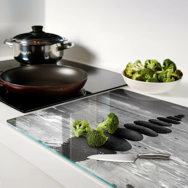 Snijplanken van glas Strandstenen in zwart-wit